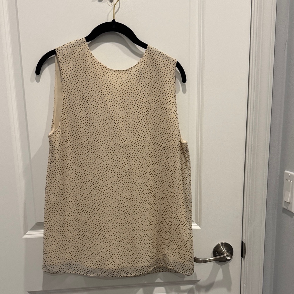 Theory Cream Polka Dot Blouse